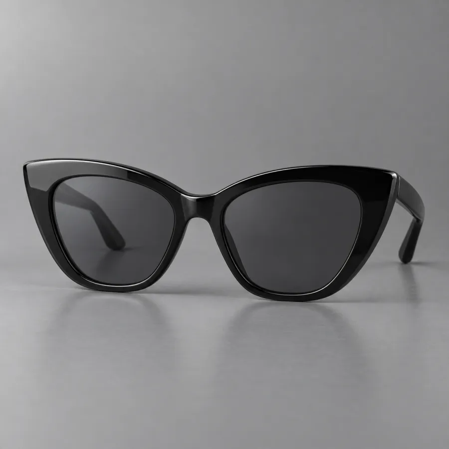 Occhiali da sole Amalfi, Acetato nero lucido, lente Grigio fumo cat. 3, UV400